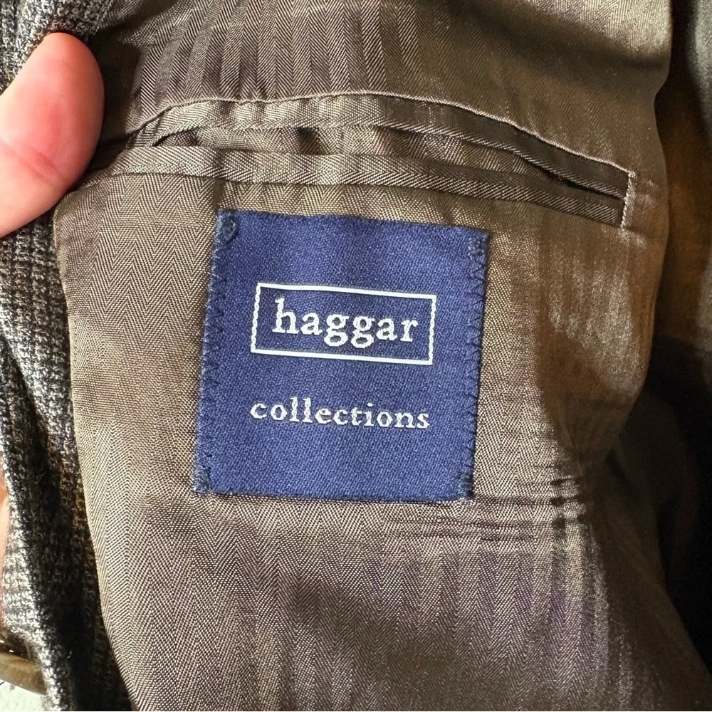 Haggar Classic Brown Wool Blend Sport Coat Size 44R